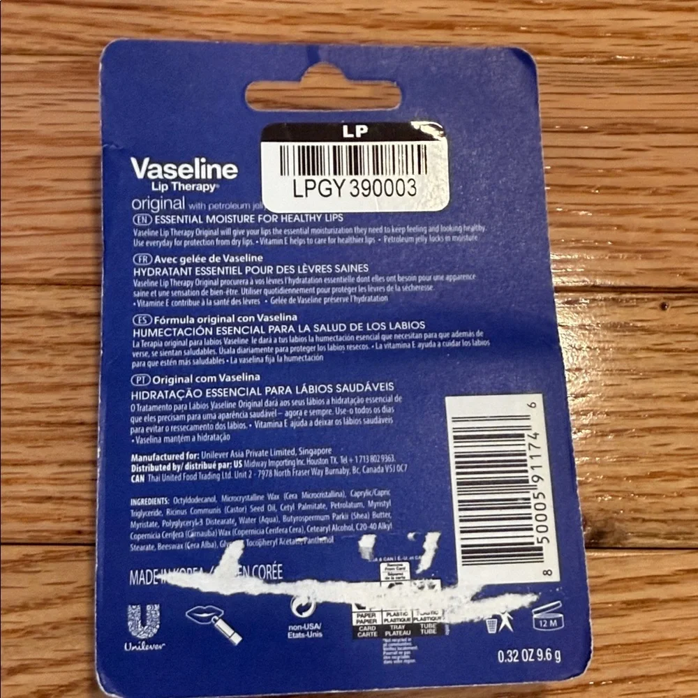 Vaseline Lip Therapy Original Lip Balm - Blue